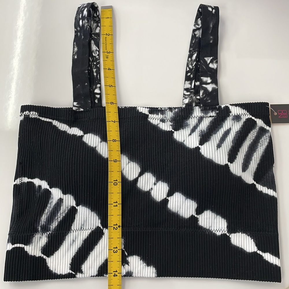 NWT • Black/White Tie Dye Tube Top with Straps - Picture 11 of 11